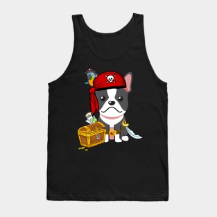 Funny french bulldog is a pirate Tank Top